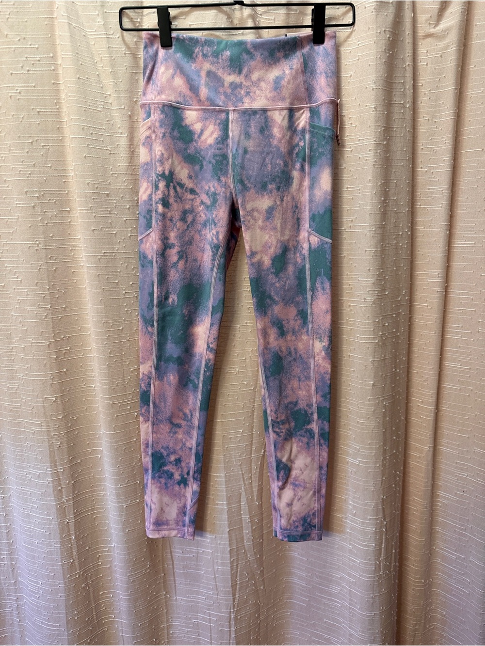 Victoria's Secret Pink & Teal Tie-Dye High-Rise Leggings
